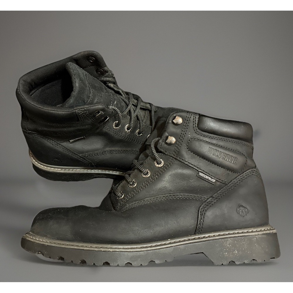 Wolverine Floorhand Black Mens Steel Toe Work Boots W10694 Sz 10 EW